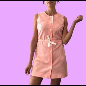 ‼️❗️SOLD❗️‼️70’s button front gingham dress
